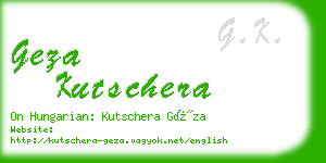 geza kutschera business card